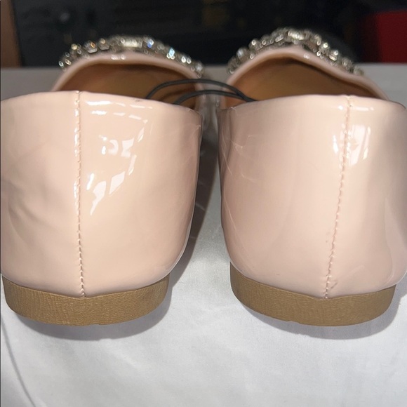 TOP Moda Nude Rhinestone Bow Flats - Picture 11 of 11